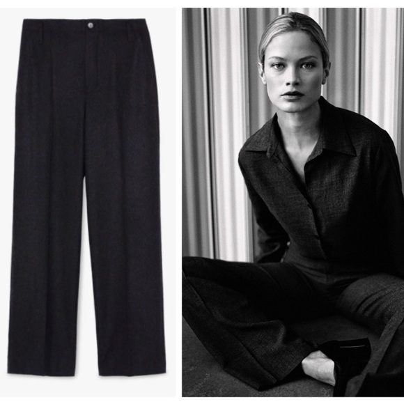 ZARA Archive Collection 1998 Wool Blend Flannel Trouser Pants - Picture 1 of 9